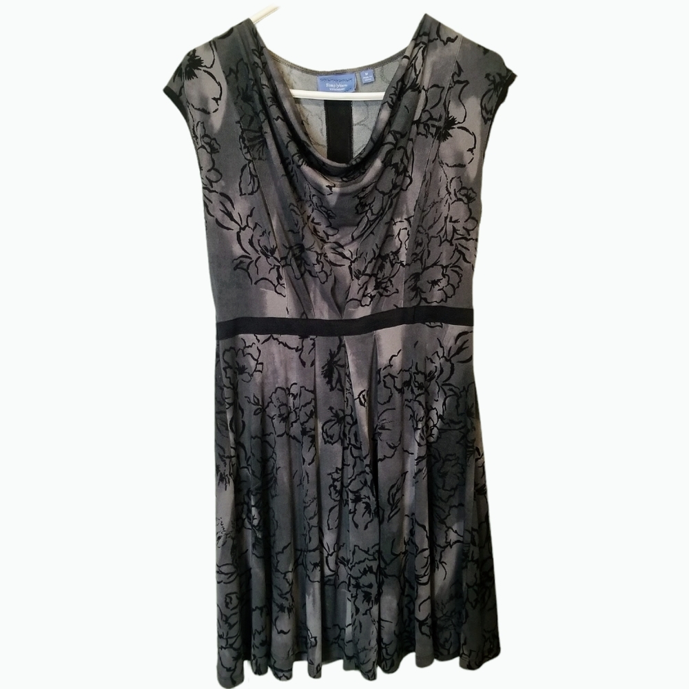 Simply Vera by Vera Wang Black Sleeveless Floral Mini Dress Size L